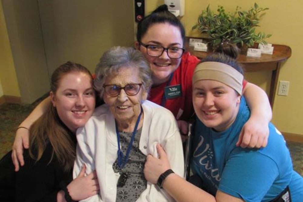Resident and employees at Age Well Centre for Life Enrichment