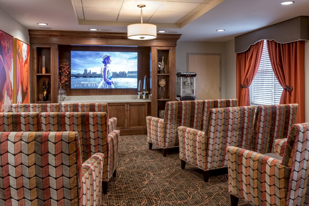 Onsite theater at Aspired Living of Prospect Heights in Prospect Heights, Illinois