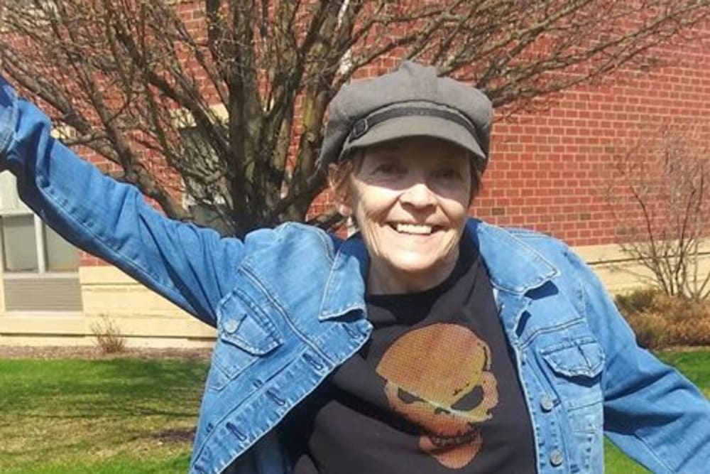 Happy resident at Victory Centre of Sierra Ridge