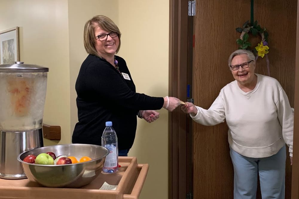 Snack cart at Oak Hill Supportive Living Community in Round Lake Beach, Illinois