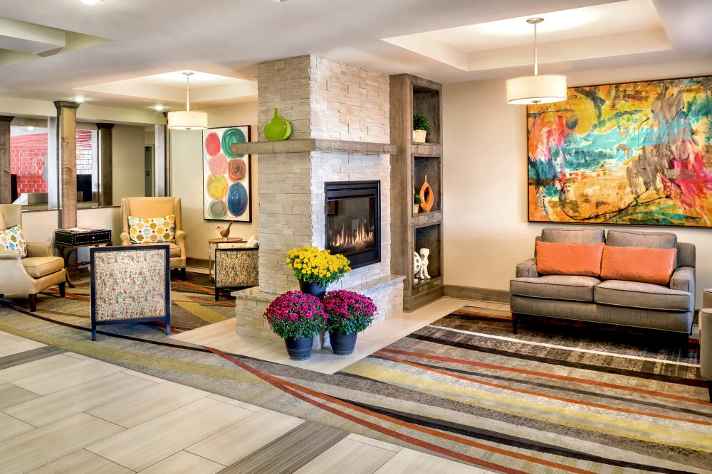 The lobby at Aspired Living of Prospect Heights in Prospect Heights, Illinois. 