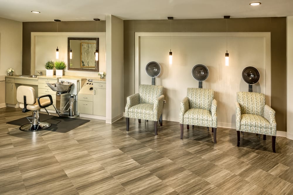 Onsite salon at Aspired Living of Prospect Heights in Prospect Heights, Illinois. 