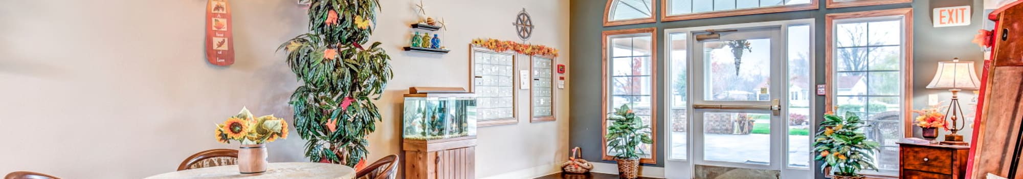 Services and amenities at Brookstone Estates of Charleston in Charleston, Illinois. 