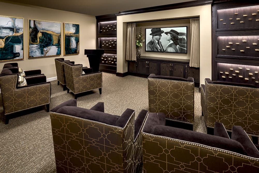 Theater room at Azpira Place of Lake Zurich