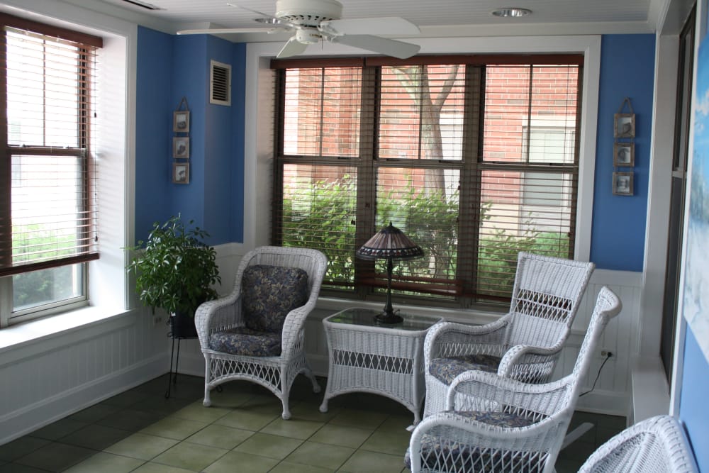 two chairs and large windows