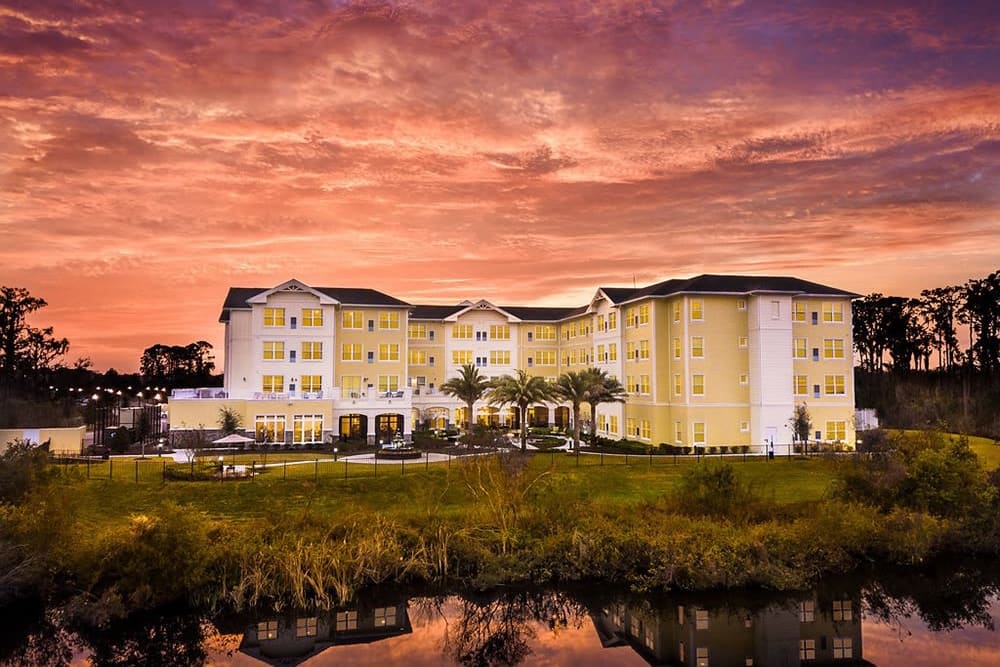 An aerial view of Azpira at Windermere in Windermere, Florida at sunset | Pathway to Living