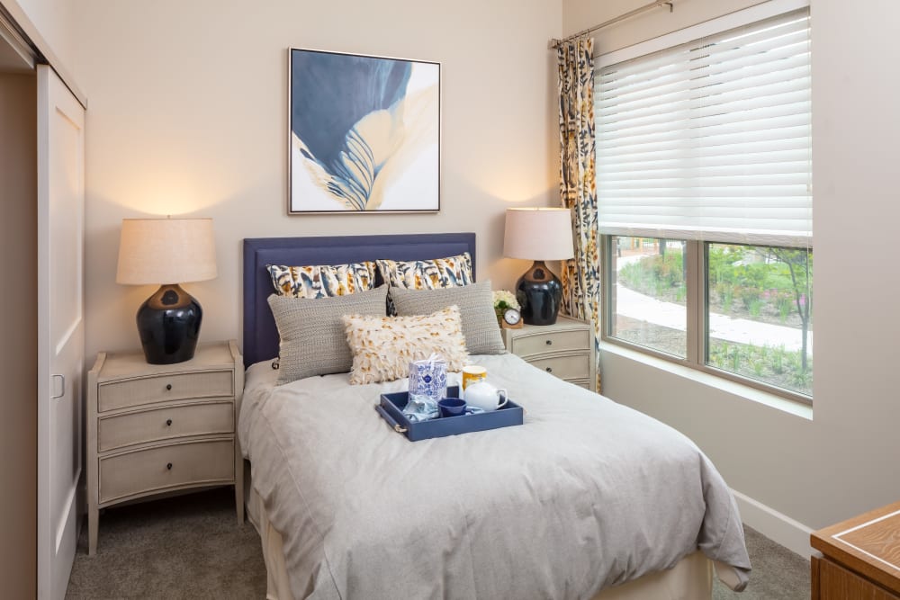 1 person Bedroom in a senior apartment at Aspired Living of La Grange in La Grange, Illinois