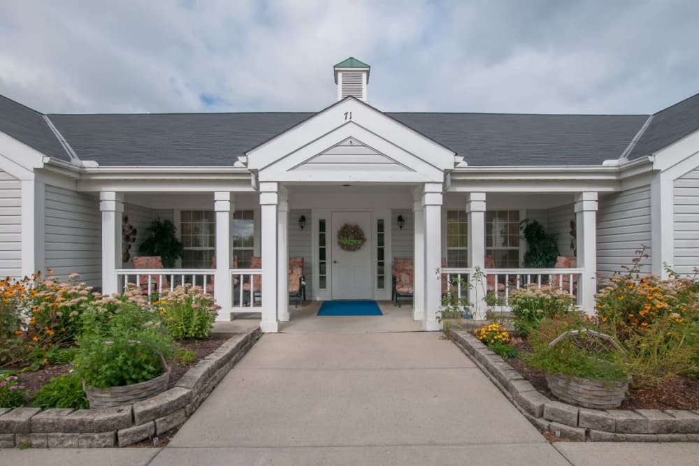 Front door at Carriage Court of Marysville in Marysville, Ohio.