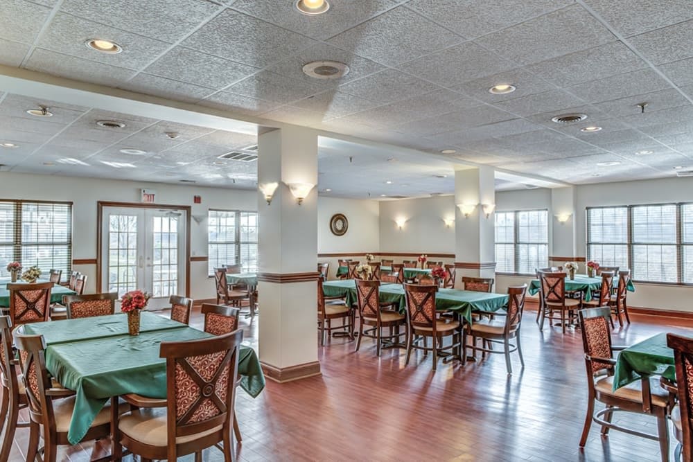 Dining area at Reflections Retirement in Lancaster, Ohio.