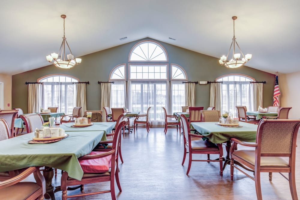 Dinning room at Brookstone Estates of Charleston in Charleston, Illinois.
