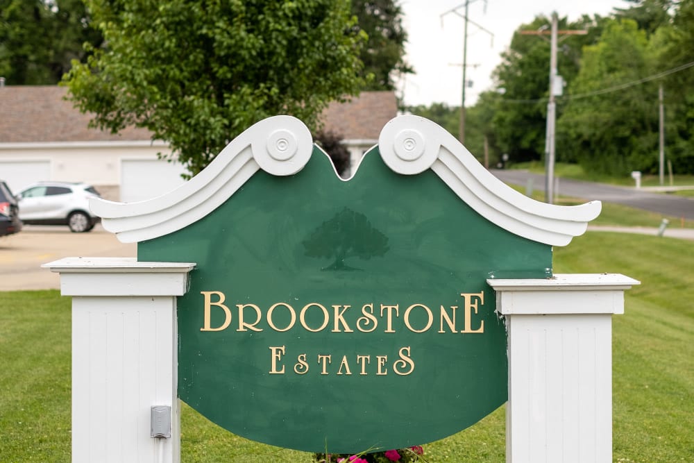 Emerald sign to upscale senior living facility at Brookstone Estates of Vandalia in Vandalia, Illinois
