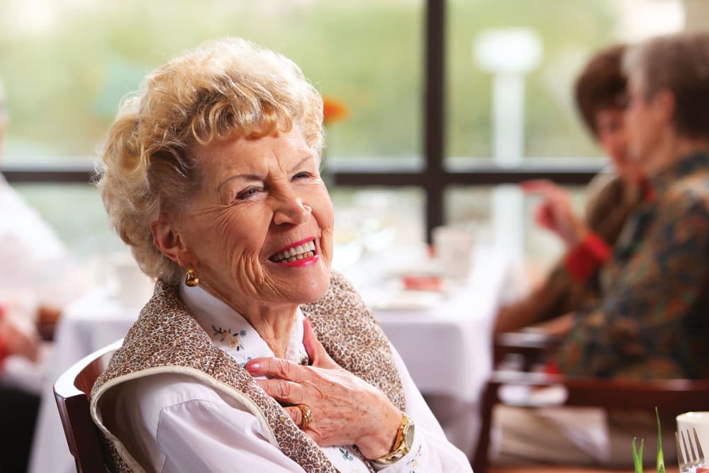 Cheerful resident at Brookstone Estates of Robinson in Robinson, Illinois