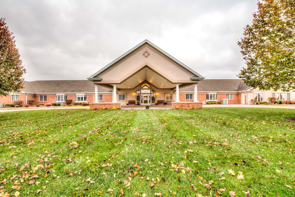 Impressive entrance at Brookstone Estates of Rantoul in Rantoul, Illinois