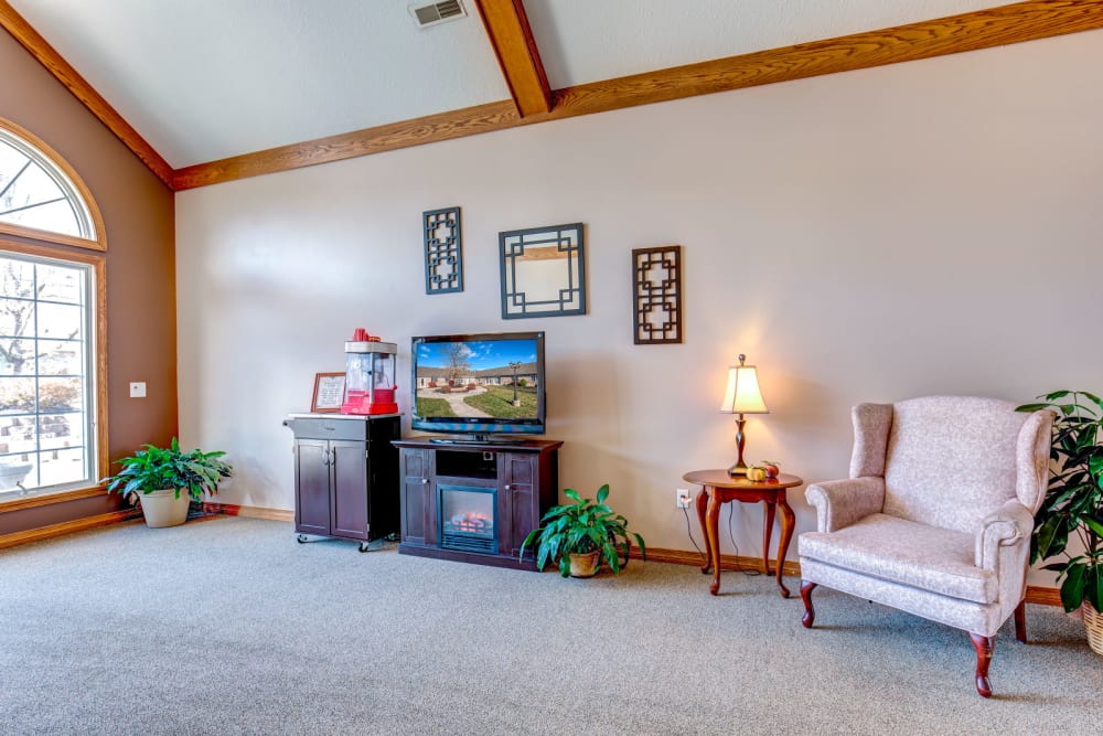 TV room at Brookstone Estates of Fairfield in Fairfield, Illinois.