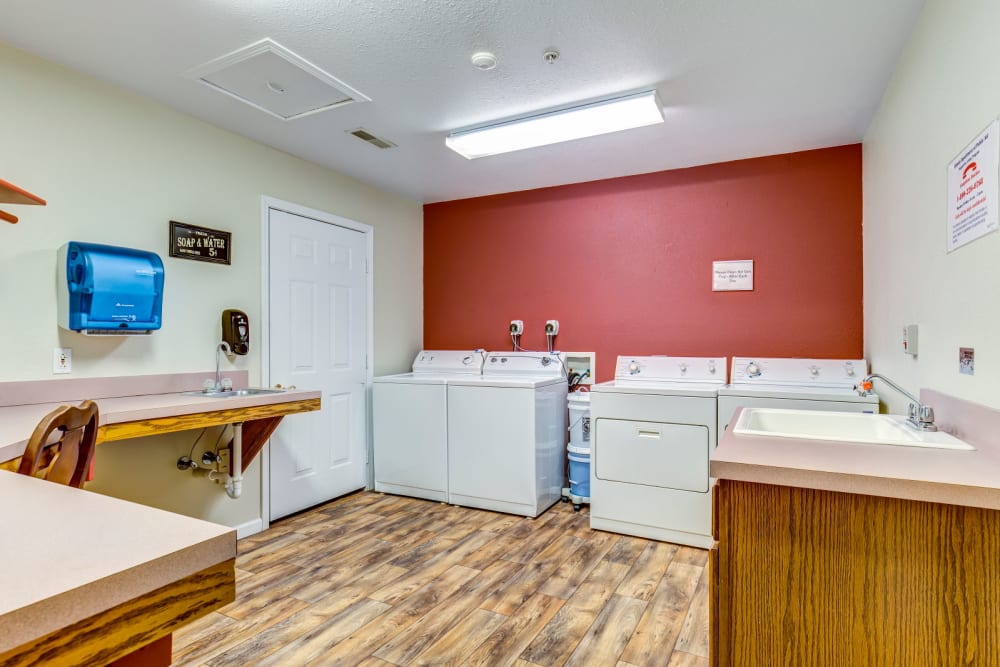washer and dryer room at Brookstone Estates of Fairfield in Fairfield, Illinois