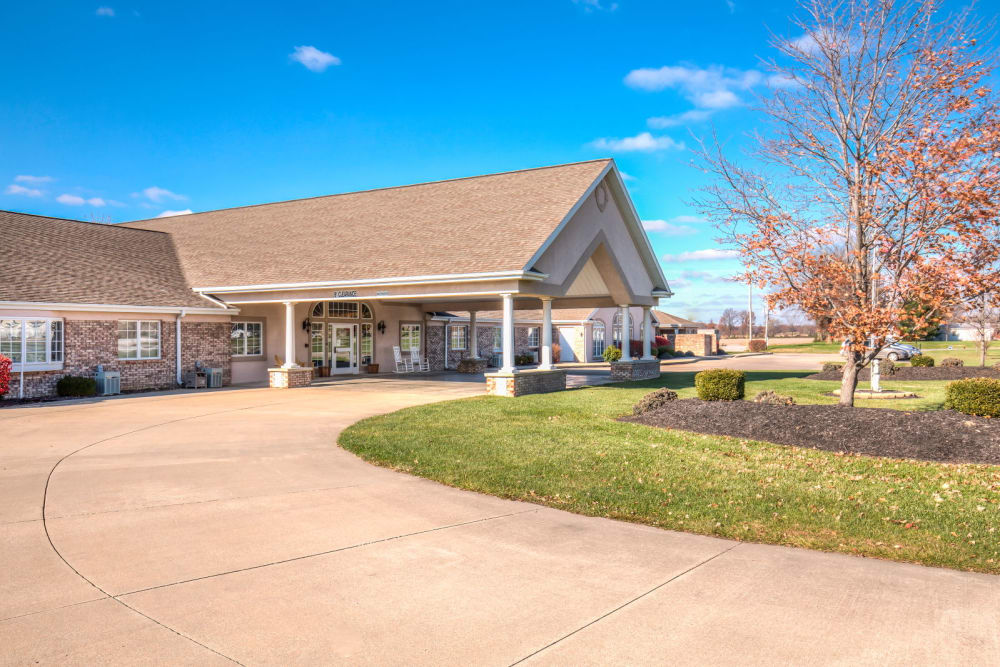 Outside the facility at Brookstone Estates of Fairfield in Fairfield, Illinois.