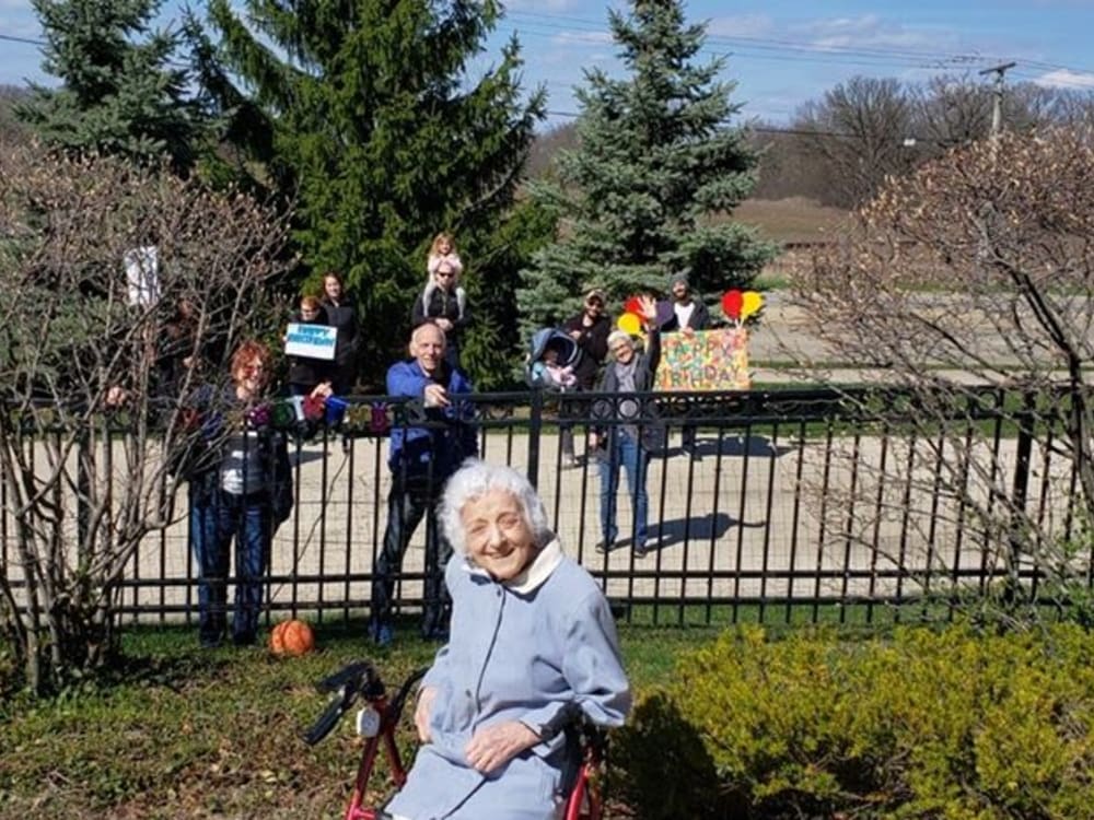 Resident social distancing at Victory Centre of Bartlett