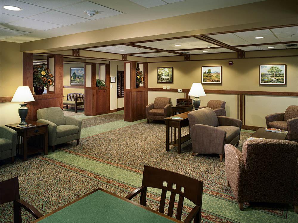 Spacious living room at Victory Centre of Bartlett in Bartlett, IL