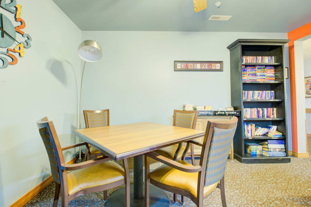 Game and activity room at Brookstone Estates of Vandalia in Vandalia, Illinois