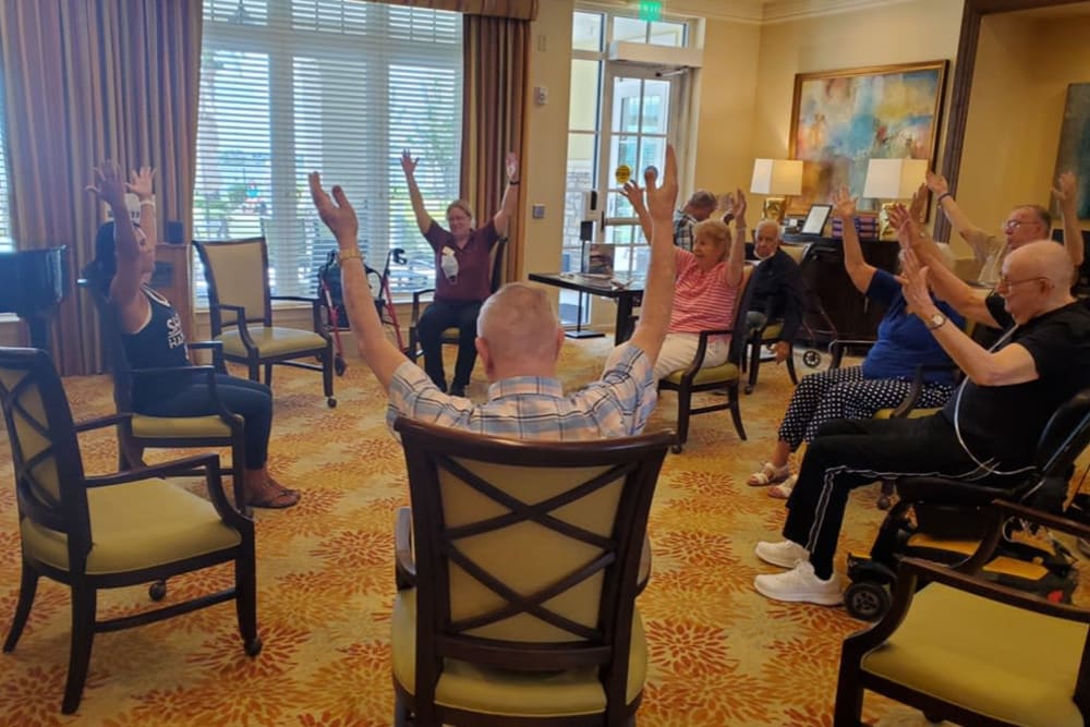 Exercise class happening in exercise studio at Azpira at Windermere | Pathway to Living