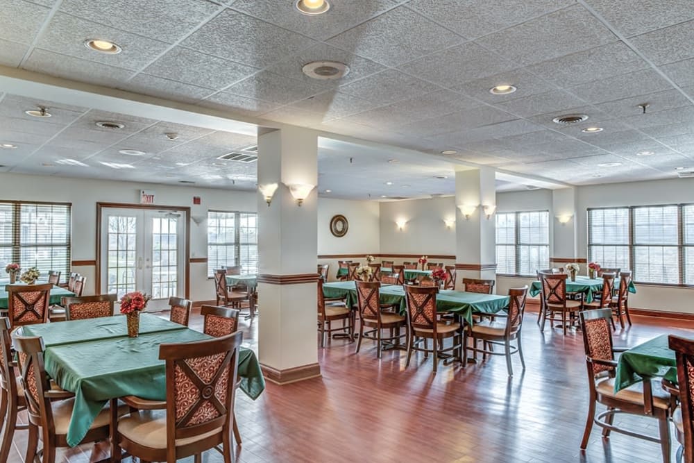 Dining area at Reflections Retirement in Lancaster, Ohio.