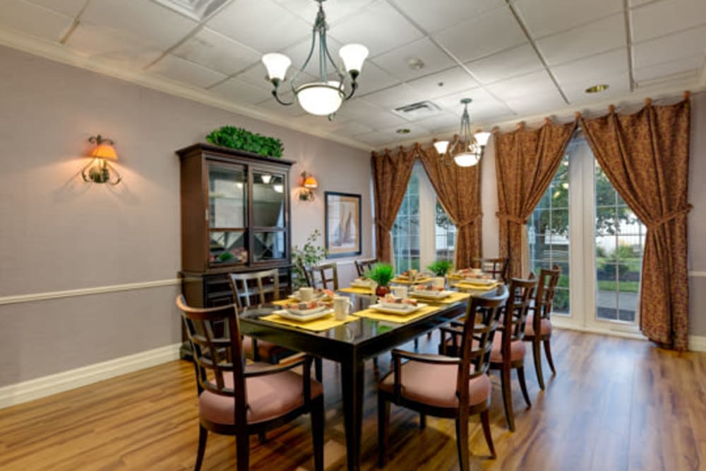 Private dining hall at Carriage Court of Kenwood in Cincinnati, Ohio. 