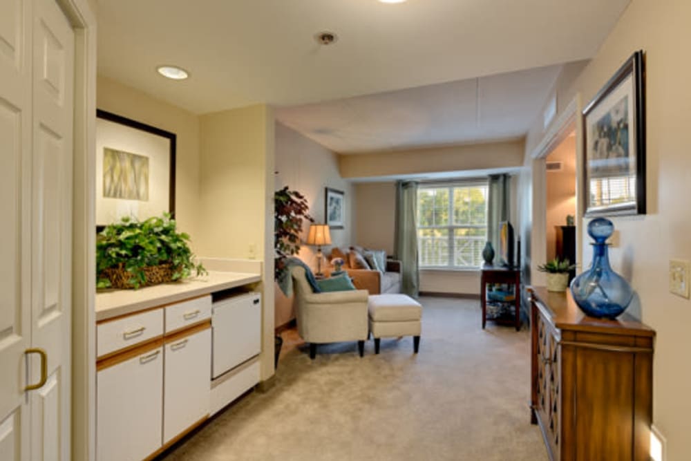 Entry way at resident apartment at Carriage Court of Kenwood in Cincinnati, Ohio.