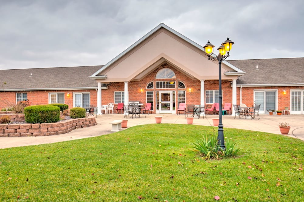 Outside entrance at Brookstone Estates of Rantoul in Rantoul, Illinois