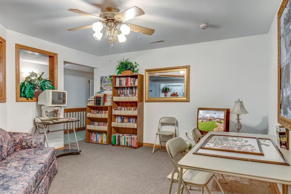 Fun reading and game room  at Brookstone Estates of Paris in Paris, Illinois