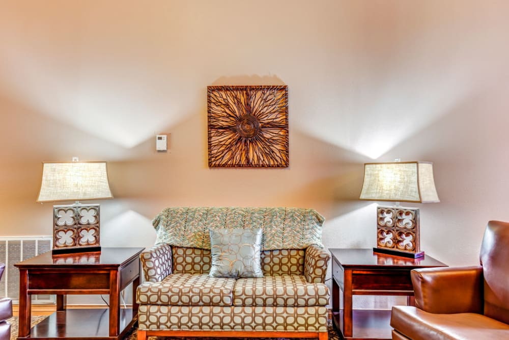 Open and light sitting room at Brookstone Estates of Olney in Olney, Illinois